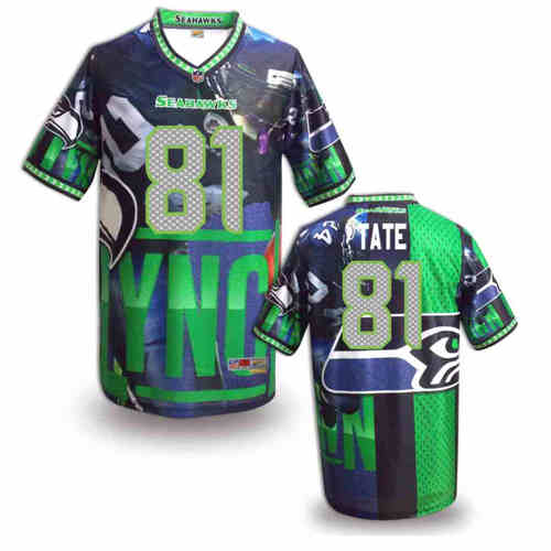 New Seattle Seahawks #81 Golden Tate Team Color Elite Fanatical Version Jersey