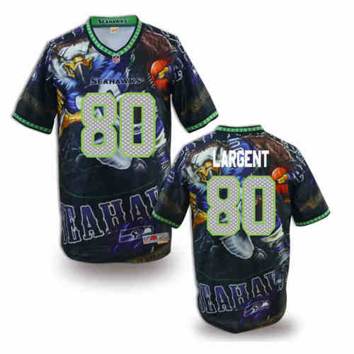 New Seattle Seahawks 80# Steve Largent Team Color NFL Elite Fanatical Version Jersey