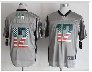 NEW Seattle Seahawks #12 Fan Grey NFL Elite USA Flag Fashion Jersey NEW Seattle Seahawks #12 Fan Grey NFL Elite USA Flag Fashion Jersey