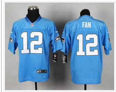 Seattle Seahawks #12 Fan Light Blue NFL Elite Jersey