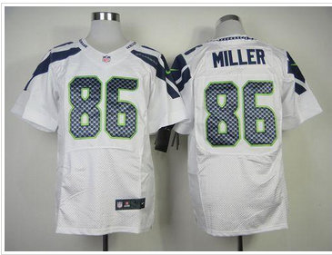 NEW Seattle Seahawks #86 Zach Miller White NFL Elite Jersey