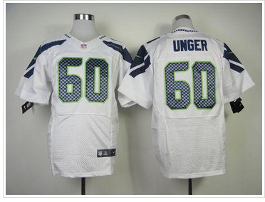 NEW Seattle Seahawks #60 Max Unger White NFL Elite Jersey