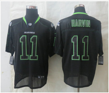 NEW Seattle Seahawks #11 Percy Harvin Lights Out Black Men's Stitched NFL Elite Jersey