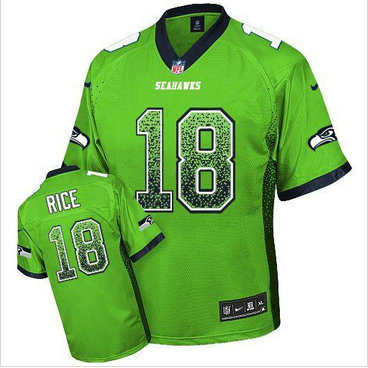 NEW Seattle Seahawks #18 Sidney Rice Green NFL Elite Drift Fashion Jersey NEW Seattle Seahawks #18 Sidney Rice Green NFL Elite Drift Fashion Jersey