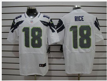 NEW Seattle Seahawks #18 Sidney Rice White NFL Elite Jersey