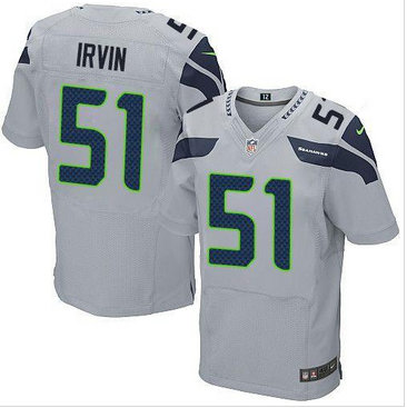 NEW Seattle Seahawks #51 Bruce Irvin Grey NFL Elite Jersey