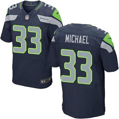 Seattle Seahawks #33 Christine Michael Blue Team Color NFL Elite Jersey Seattle Seahawks #33 Christine Michael Blue Team Color NFL Elite Jersey