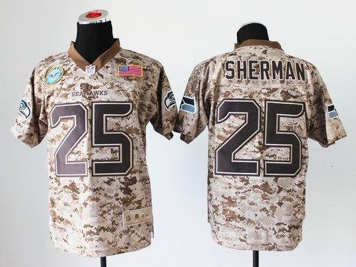 NEW Seattle Seahawks #25 Richard Sherman Camo NFL Elite USMC Jersey(USA) NEW Seattle Seahawks #25 Richard Sherman Camo NFL Elite USMC Jersey(USA)