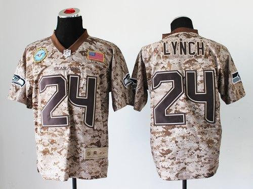 NEW Seattle Seahawks #24 Marshawn Lynch Camo NFL Elite USMC Jersey(USA) NEW Seattle Seahawks #24 Marshawn Lynch Camo NFL Elite USMC Jersey(USA)
