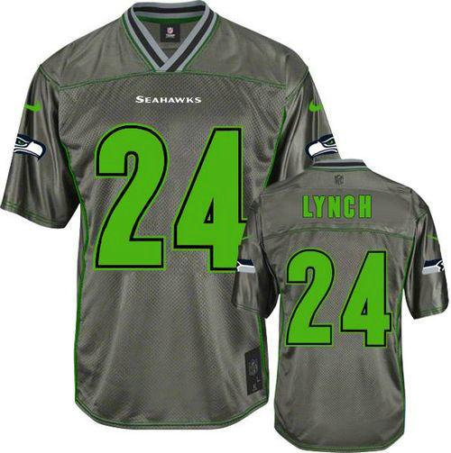 NEW Seattle Seahawks #24 Marshawn Lynch Grey NFL Elite Vapor Jerseys NEW Seattle Seahawks #24 Marshawn Lynch Grey NFL Elite Vapor Jerseys