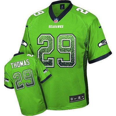 NEW Seattle Seahawks #29 Earl Thomas Green Stitched NFL Elite Drift Fashion Jerseys