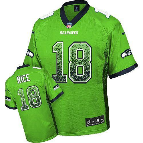NEW Seattle Seahawks #18 Sidney Rice Green Stitched NFL Elite Drift Fashion Jerseys NEW Seattle Seahawks #18 Sidney Rice Green Stitched NFL Elite Drift Fashion Jerseys