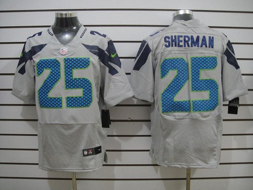 NEW NFL Seattle Seahawks 25 Richard Sherman New Grey Colors Jerseys (Elite) NEW NFL Seattle Seahawks 25 Richard Sherman New Grey Colors Jerseys (Elite)