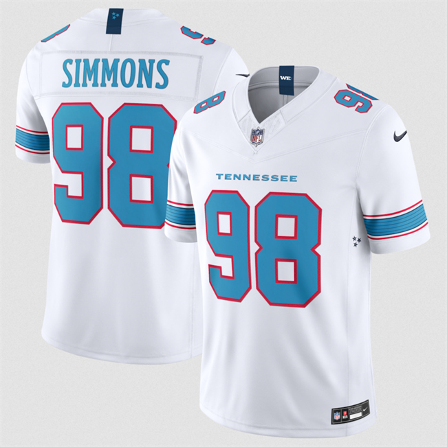Men's Tennessee Titans #98 Cameron Ward White 2026 F.U.S.E. Vapor Limited Stitched Football Jersey Men's Tennessee Titans #98 Cameron Ward White 2026 F.U.S.E. Vapor Limited Stitched Football Jersey