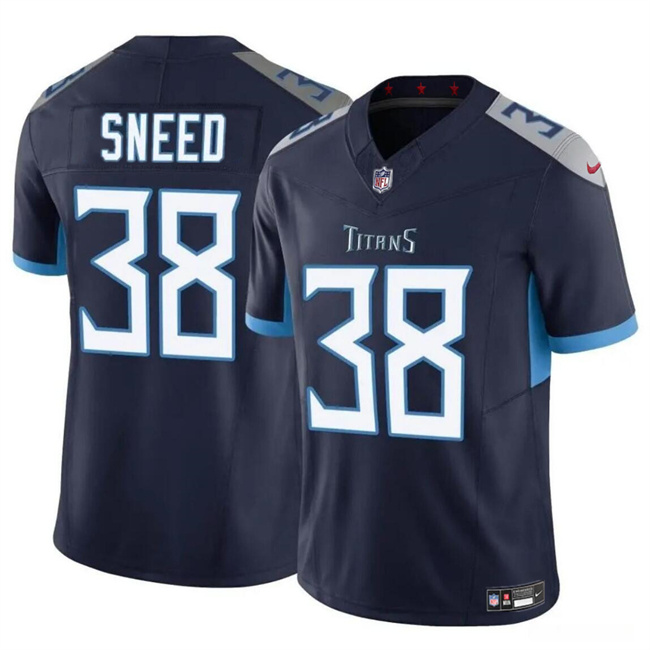 Men's Tennessee Titans #38 L'Jarius Sneed Navy 2024 F.U.S.E. Vapor Limited Stitched Football Jersey Men's Tennessee Titans #38 L'Jarius Sneed Navy 2024 F.U.S.E. Vapor Limited Stitched Football Jersey