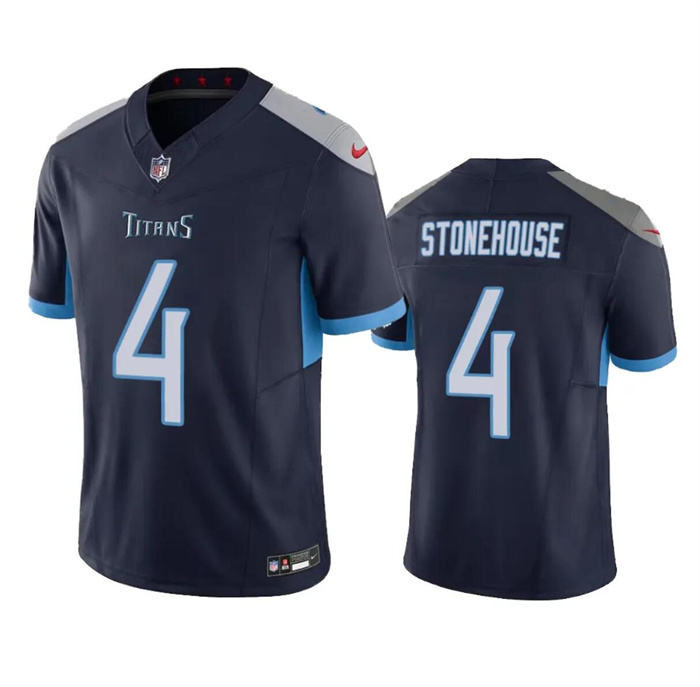 Men's Tennessee Titans #4 Ryan Stonehouse Navy 2023 F.U.S.E. Vapor Limited Stitched Football Jersey Men's Tennessee Titans #4 Ryan Stonehouse Navy 2023 F.U.S.E. Vapor Limited Stitched Football Jersey