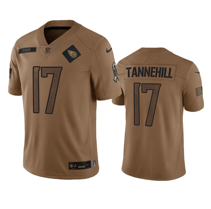 Men's Tennessee Titans #17 Ryan Tannehill 2023 Brown Salute To Service Stitched Football Jersey Men's Tennessee Titans #17 Ryan Tannehill 2023 Brown Salute To Service Stitched Football Jersey