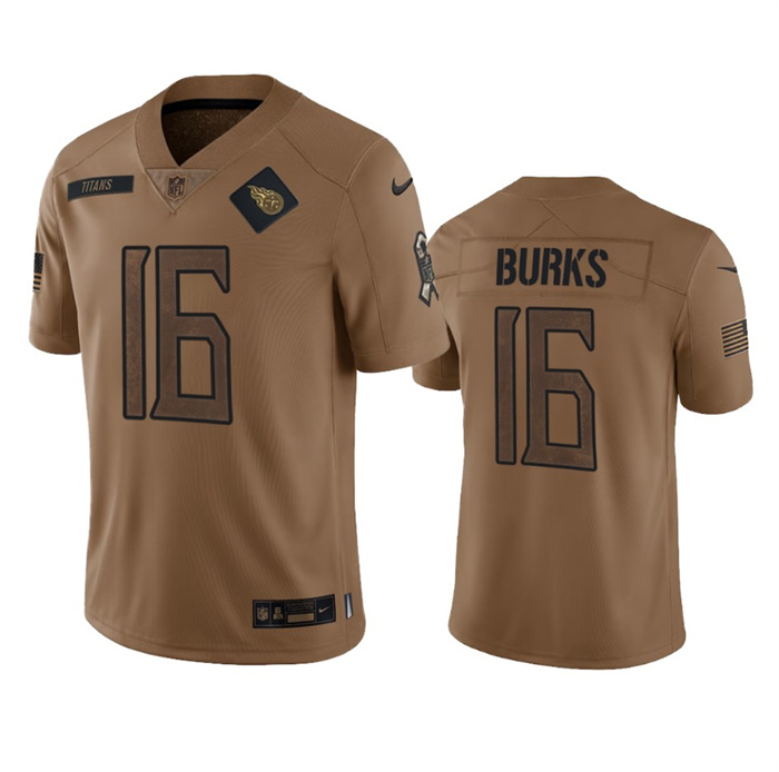 Men's Tennessee Titans #16 Treylon Burks 2023 Brown Salute To Service Stitched Football Jersey Men's Tennessee Titans #16 Treylon Burks 2023 Brown Salute To Service Stitched Football Jersey