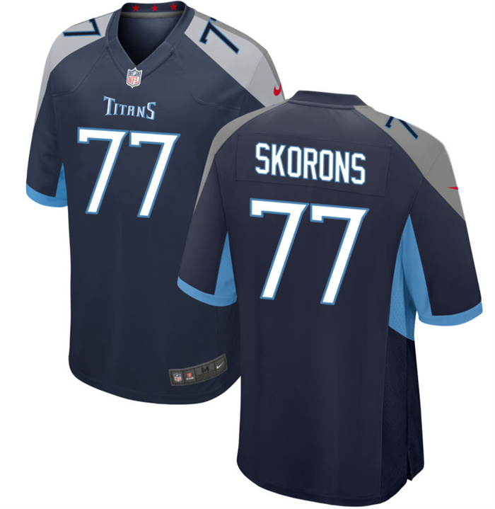 Men's Tennessee Titans #77 Peter Skoronski Navy 2023 Draft Stitched Game Jersey Men's Tennessee Titans #77 Peter Skoronski Navy 2023 Draft Stitched Game Jersey