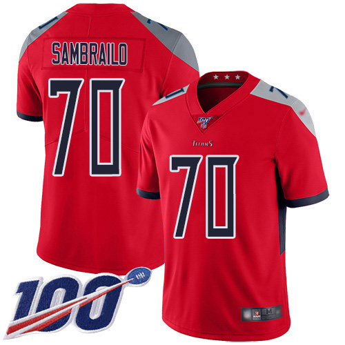 Nike Titans #70 Ty Sambrailo Red Men's Stitched NFL Limited Inverted Legend 100th Season Jersey Nike Titans #70 Ty Sambrailo Red Men's Stitched NFL Limited Inverted Legend 100th Season Jersey