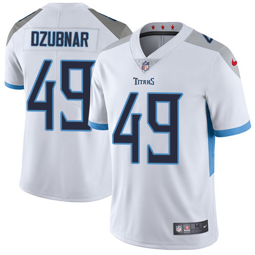Nike Titans #49 Nick Dzubnar White Men's Stitched NFL Vapor Untouchable Limited Jersey Nike Titans #49 Nick Dzubnar White Men's Stitched NFL Vapor Untouchable Limited Jersey