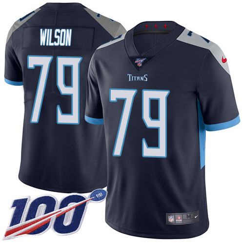 Nike Titans #79 Isaiah Wilson Navy Blue Team Color Men's Stitched NFL 100th Season Vapor Untouchable Limited Jersey Nike Titans #79 Isaiah Wilson Navy Blue Team Color Men's Stitched NFL 100th Season Vapor Untouchable Limited Jersey