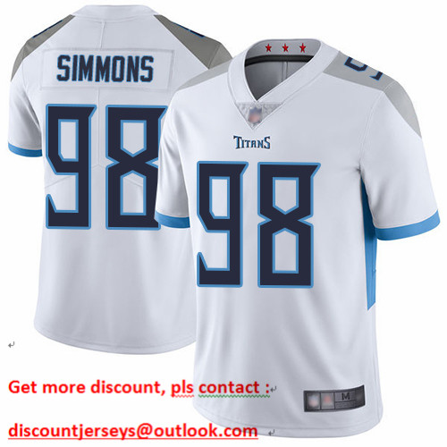 Titans #98 Jeffery Simmons White Men's Stitched Football Vapor Untouchable Limited Jersey