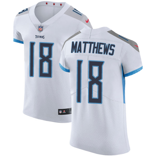 Nike Titans #18 Rishard Matthews White Men's Stitched NFL Vapor Untouchable Elite Jersey Nike Titans #18 Rishard Matthews White Men's Stitched NFL Vapor Untouchable Elite Jersey