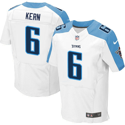 Nike Titans #6 Brett Kern White Men's Stitched NFL Elite Jersey Nike Titans #6 Brett Kern White Men's Stitched NFL Elite Jersey