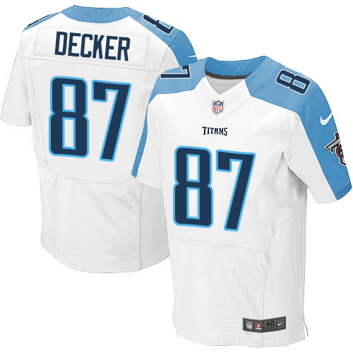 Nike Titans #87 Eric Decker White Men's Stitched NFL Elite Jersey Nike Titans #87 Eric Decker White Men's Stitched NFL Elite Jersey