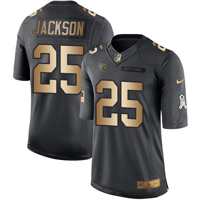 Nike Titans #25 Adoree' Jackson Black Men's Stitched NFL Limited Gold Salute To Service Jersey