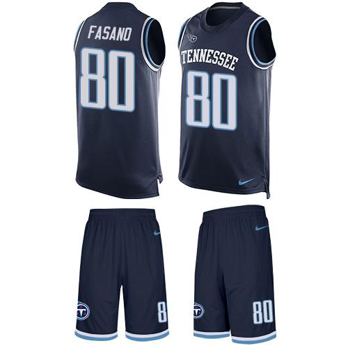 Nike Titans #80 Anthony Fasano Navy Blue Alternate Men's Stitched NFL Limited Tank Top Suit Jersey Nike Titans #80 Anthony Fasano Navy Blue Alternate Men's Stitched NFL Limited Tank Top Suit Jersey