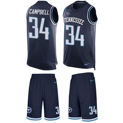 Nike Titans #34 Earl Campbell Navy Blue Alternate Men's Stitched NFL Limited Tank Top Suit Jersey Nike Titans #34 Earl Campbell Navy Blue Alternate Men's Stitched NFL Limited Tank Top Suit Jersey