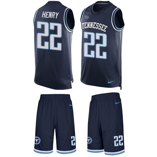 Nike Titans #22 Derrick Henry Navy Blue Alternate Men's Stitched NFL Limited Tank Top Suit Jersey Nike Titans #22 Derrick Henry Navy Blue Alternate Men's Stitched NFL Limited Tank Top Suit Jersey