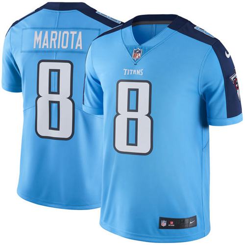Nike Titans #8 Marcus Mariota Light Blue Men's Stitched NFL Limited Rush Jersey Nike Titans #8 Marcus Mariota Light Blue Men's Stitched NFL Limited Rush Jersey