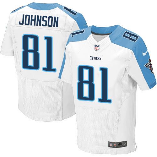Nike Titans #81 Andre Johnson White Men's Stitched NFL Elite Jersey Nike Titans #81 Andre Johnson White Men's Stitched NFL Elite Jersey