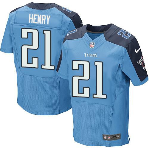 Nike Titans #21 Derrick Henry Light Blue Team Color Men's Stitched NFL Elite Jersey Nike Titans #21 Derrick Henry Light Blue Team Color Men's Stitched NFL Elite Jersey