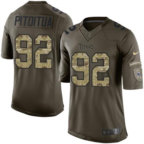 Nike Titans #92 Ropati Pitoitua Green Men's Stitched NFL Limited Salute to Service Jersey