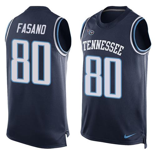 Nike Titans #80 Anthony Fasano Navy Blue Alternate Men's Stitched NFL Limited Tank Top Jersey Nike Titans #80 Anthony Fasano Navy Blue Alternate Men's Stitched NFL Limited Tank Top Jersey