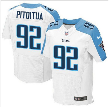 Nike Tennessee Titans #92 Ropati Pitoitua White Men's Stitched NFL Elite Jersey