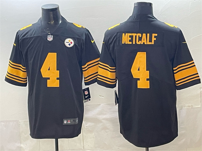 Men's Pisttburgn Steelers #4 DK Metcalf Black Color Rush Vapor Untouchable Limited Stitched Football Jersey Men's Pisttburgn Steelers #4 DK Metcalf Black Color Rush Vapor Untouchable Limited Stitched Football Jersey