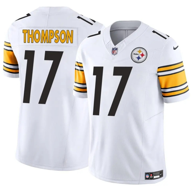 Men's Pittsburgh Steelers #17 Skylar Thompson White 2025 F.U.S.E. Vapor Limited Stitched Football Jersey Men's Pittsburgh Steelers #17 Skylar Thompson White 2025 F.U.S.E. Vapor Limited Stitched Football Jersey