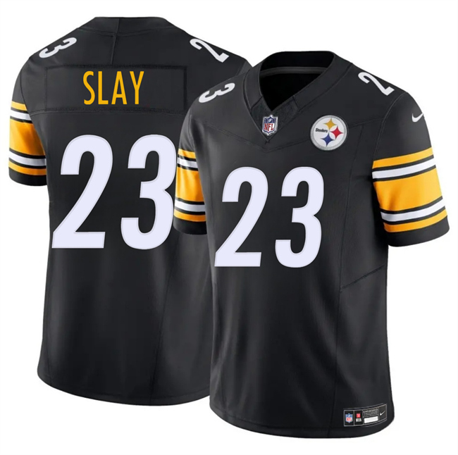 Men's Pittsburgh Steelers #23 Darius Slay Black 2025 F.U.S.E. Vapor Limited Stitched Football Jersey Men's Pittsburgh Steelers #23 Darius Slay Black 2025 F.U.S.E. Vapor Limited Stitched Football Jersey