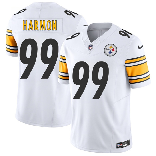 Men's Pittsburgh Steelers #99 Derrick Harmon White 2025 Draft F.U.S.E. Vapor Limited Stitched Football Jersey Men's Pittsburgh Steelers #99 Derrick Harmon White 2025 Draft F.U.S.E. Vapor Limited Stitched Football Jersey