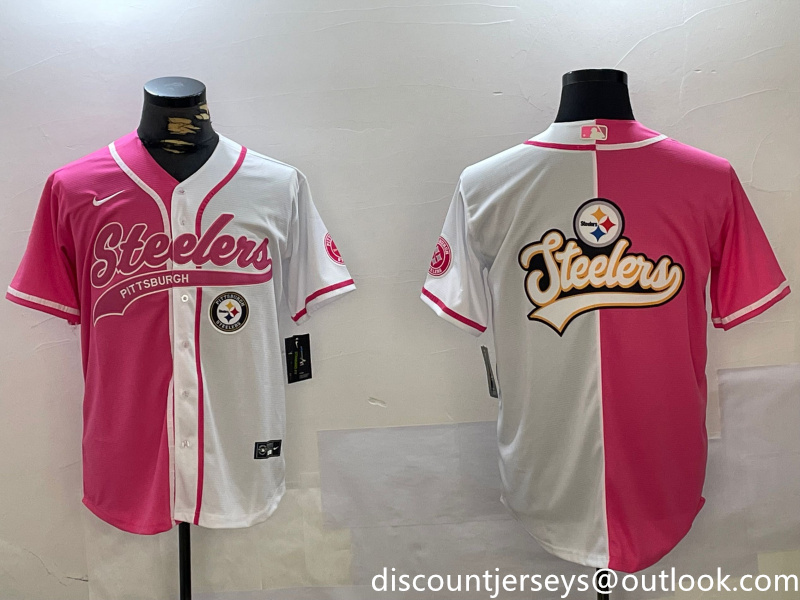 Men's Pittsburgh Steelers Big Logo 2024 Arctic Red White Salute To Service Stitched Baseball Jersey 1 Men's Pittsburgh Steelers Big Logo 2024 Arctic Red White Salute To Service Stitched Baseball Jersey 1