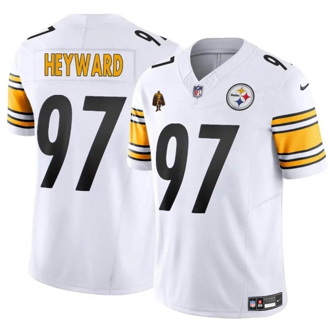 Men's Pittsburgh Steelers #97 Cameron Heyward White F.U.S.E. With Walter Payton Patch Vapor Untouchable Limited Stitched Jersey Men's Pittsburgh Steelers #97 Cameron Heyward White F.U.S.E. With Walter Payton Patch Vapor Untouchable Limited Stitched Jersey