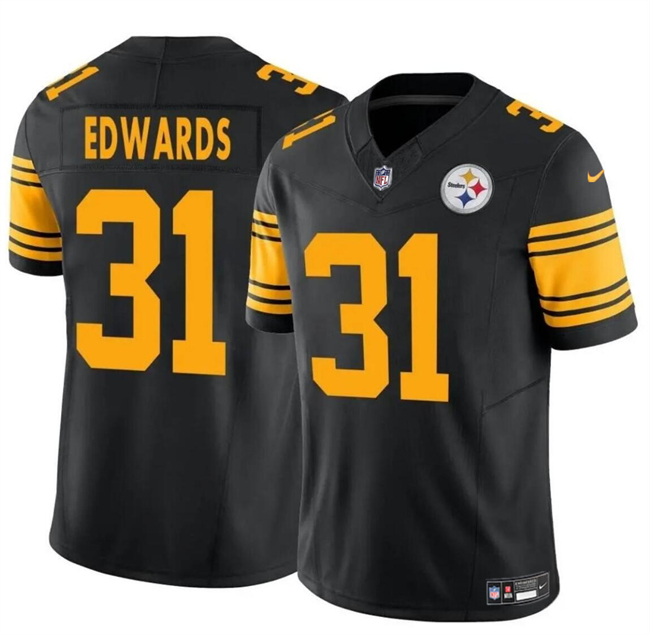 Men's Pittsburgh Steelers #31 Daijun Edwards Black 2024 F.U.S.E. Color Rush Limited Stitched Jersey Men's Pittsburgh Steelers #31 Daijun Edwards Black 2024 F.U.S.E. Color Rush Limited Stitched Jersey