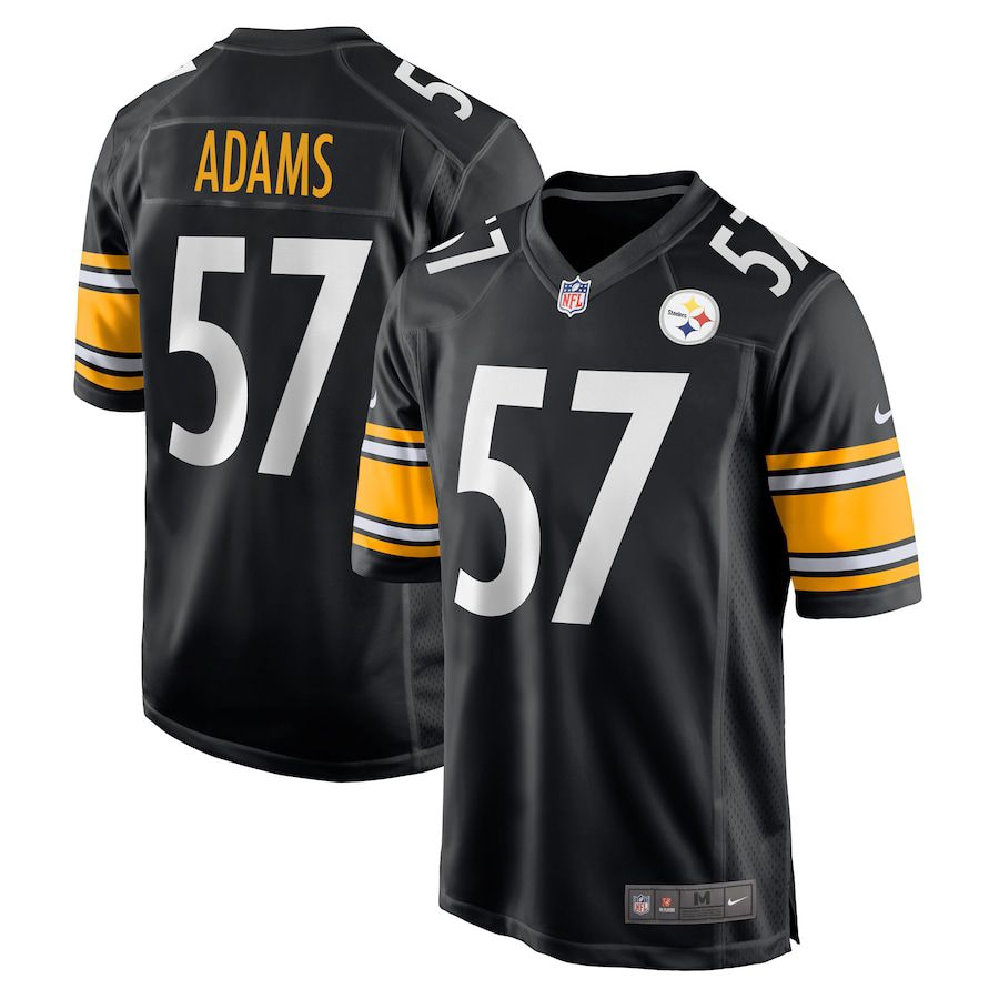 Men Steelers #57 Montravius Adams Vapor Limited Black Jerseys