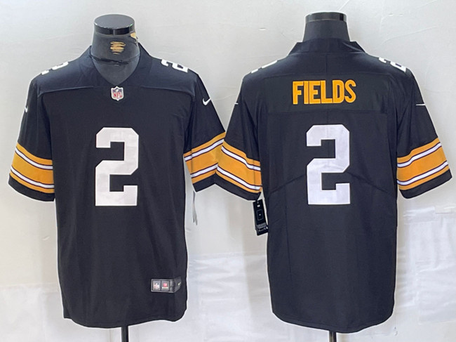 Men's Pittsburgh Steelers #2 Justin Fields Black Vapor Untouchable Limited Stitched Jersey Men's Pittsburgh Steelers #2 Justin Fields Black Vapor Untouchable Limited Stitched Jersey