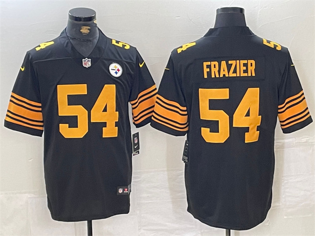 Men's Pittsburgh Steelers #54 Zach Frazier Black Color Rush Untouchable Limited Stitched Jersey Men's Pittsburgh Steelers #54 Zach Frazier Black Color Rush Untouchable Limited Stitched Jersey
